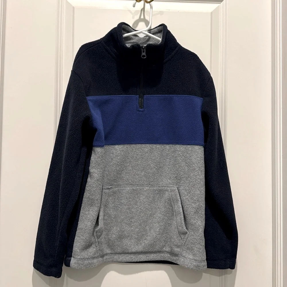 The Children’s Place 1/4 zip fleece navy and gray boys 7-8
